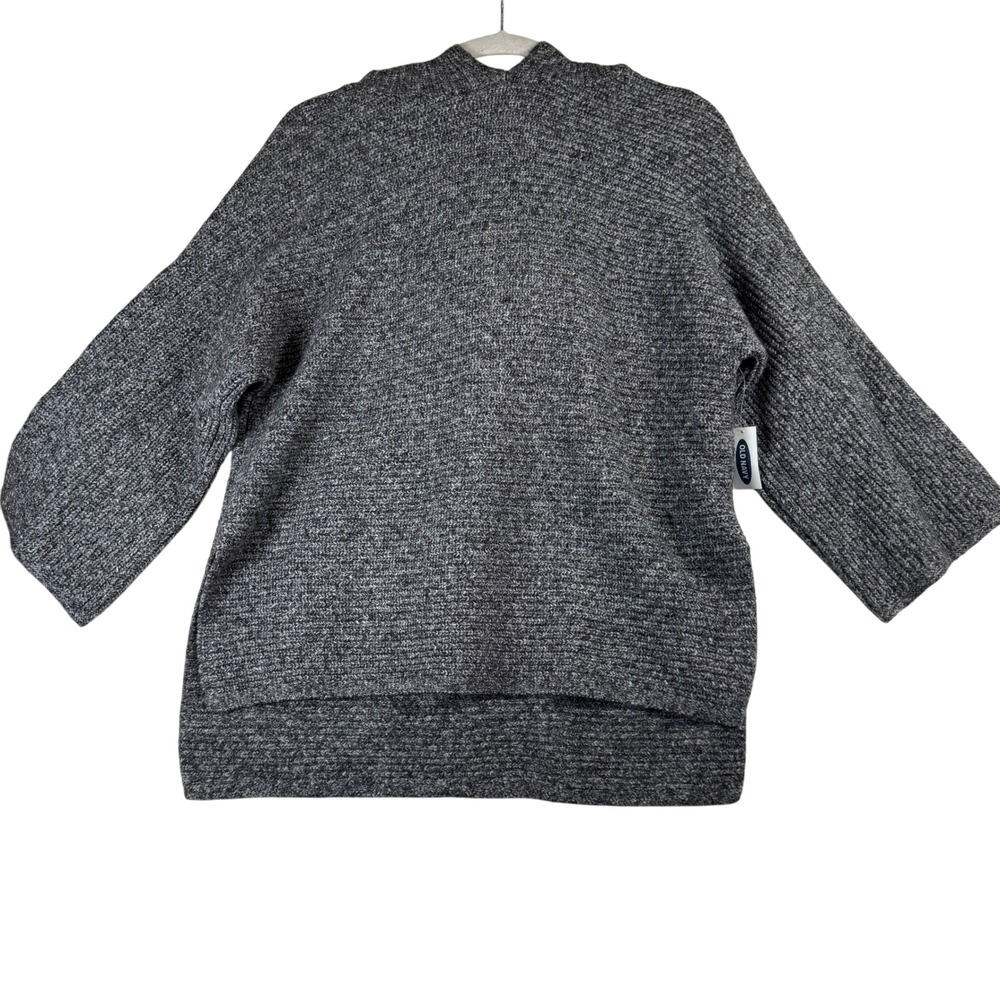 Old Navy Womens M Gray Hooded Knit Cardigan Sweater‎ Casual Fall 3/4 Bell Sleeve
